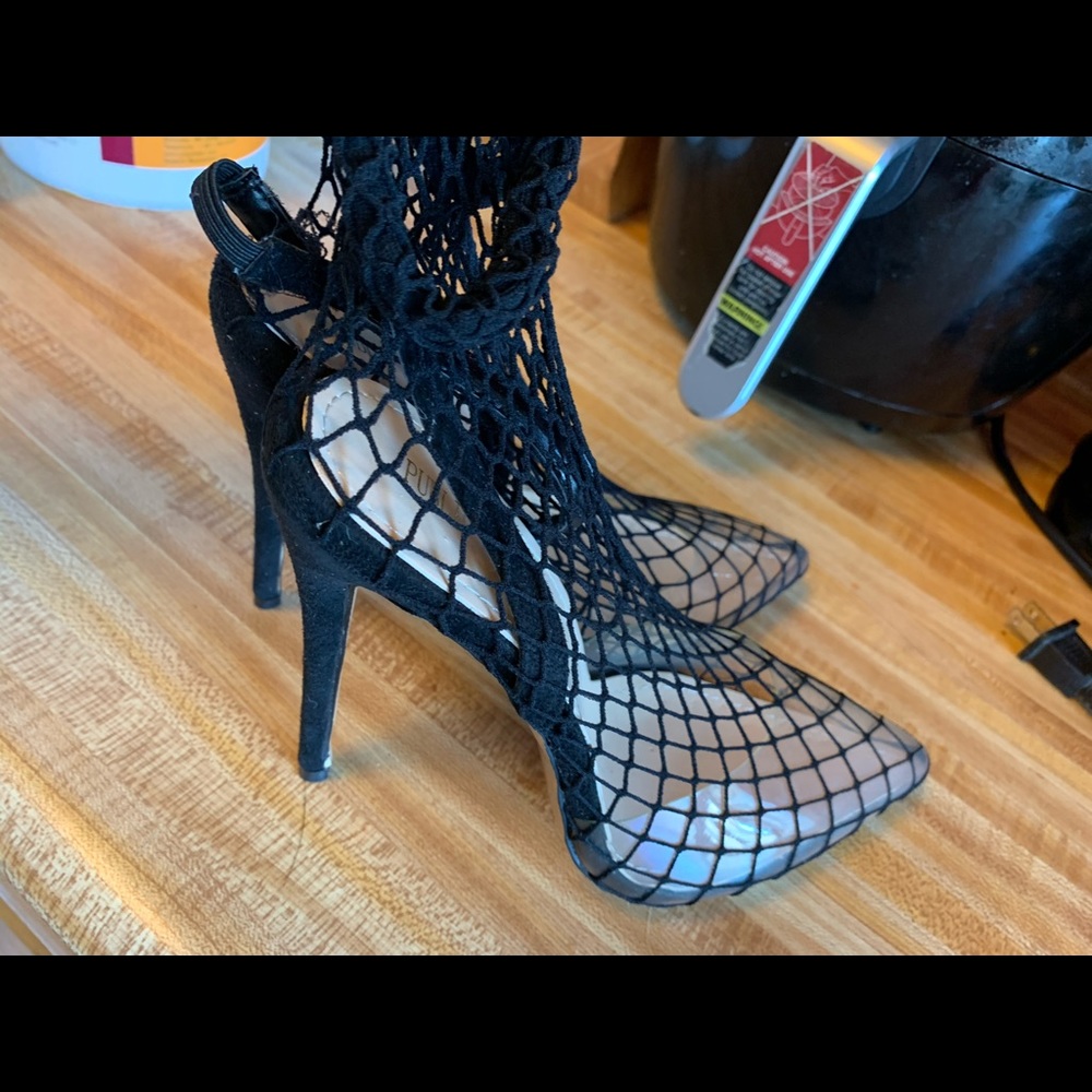 Brand new never worn Kylie Jenner fishnet heels